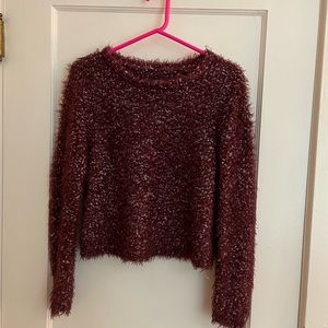 Maroon fuzzy sweater